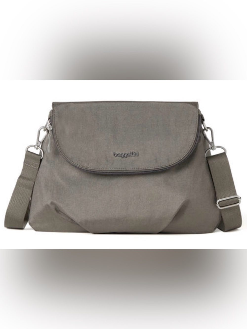 Baggallini Gray Taupe Convertible Crossbody Belt Bag